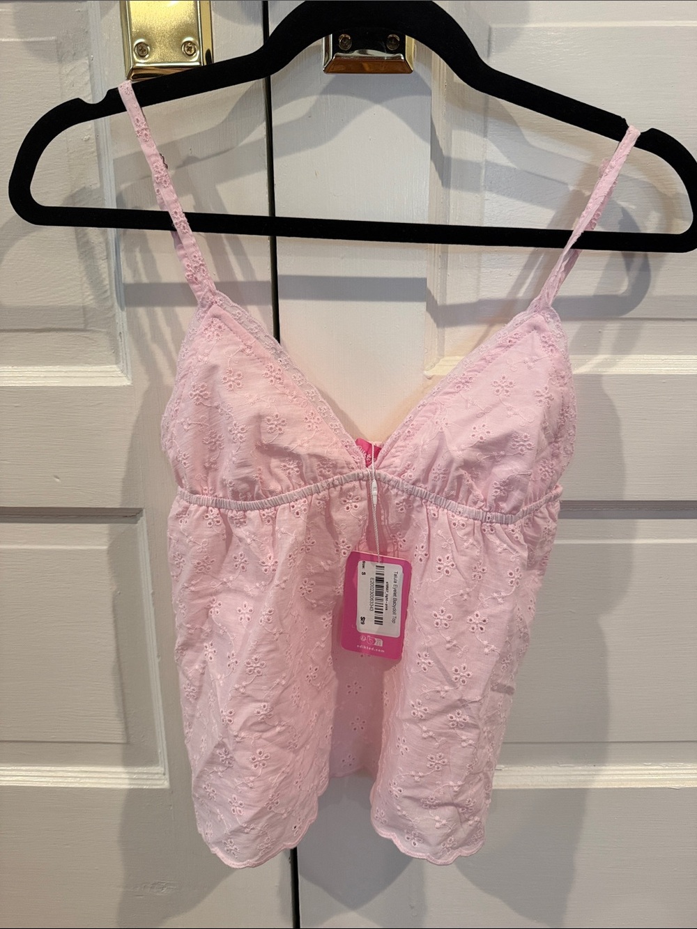 NWT Edikted Pink Eyelet Lace Cami Tank Top